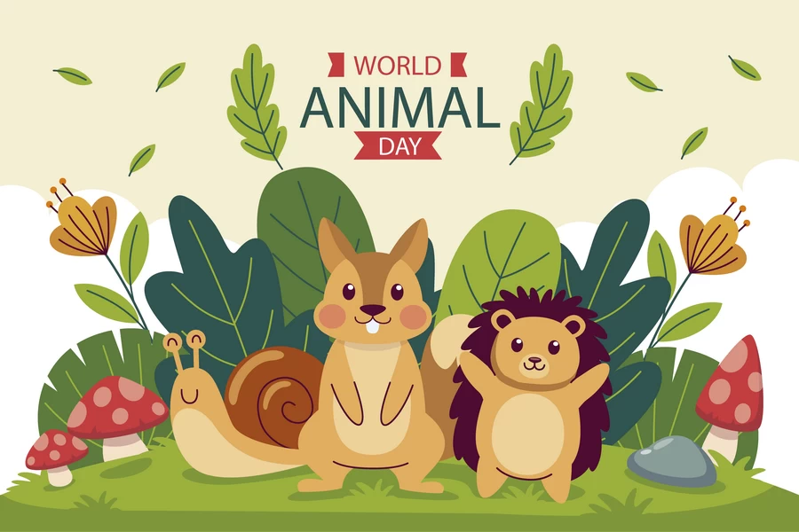 卡通森林动物狮子老虎猴子长颈鹿海豚鸟兔子牛斑马插画海报AI素材【060】